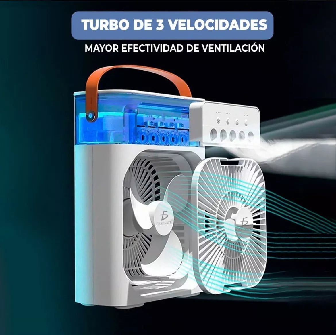 Ventilador con humificador Portable / 3 en 1